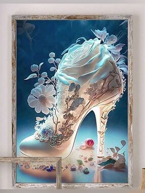 New “Cinderella Heel” DIY Round Drill Diamond Art Kit, 12x16”